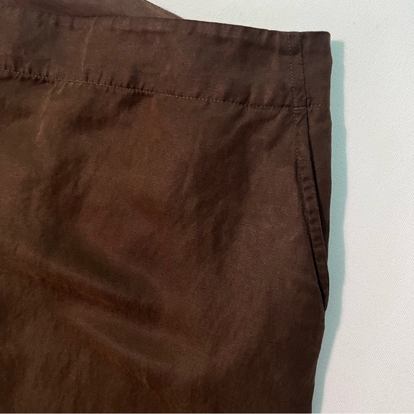 J Jill Wide leg pants 18 Silk Linen blend Wide leg trouser Pockets Womens Plus - Picture 4 of 8